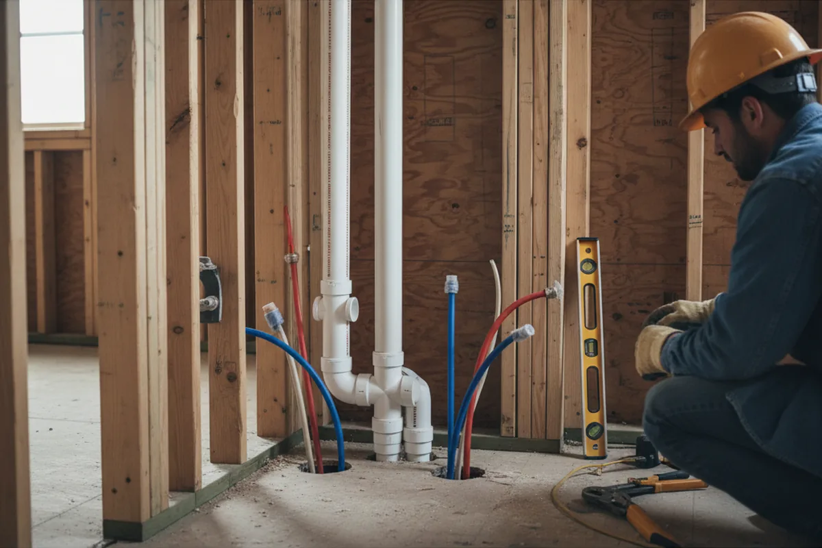 Drain and supply rough-in during Leak Detection in Barwick