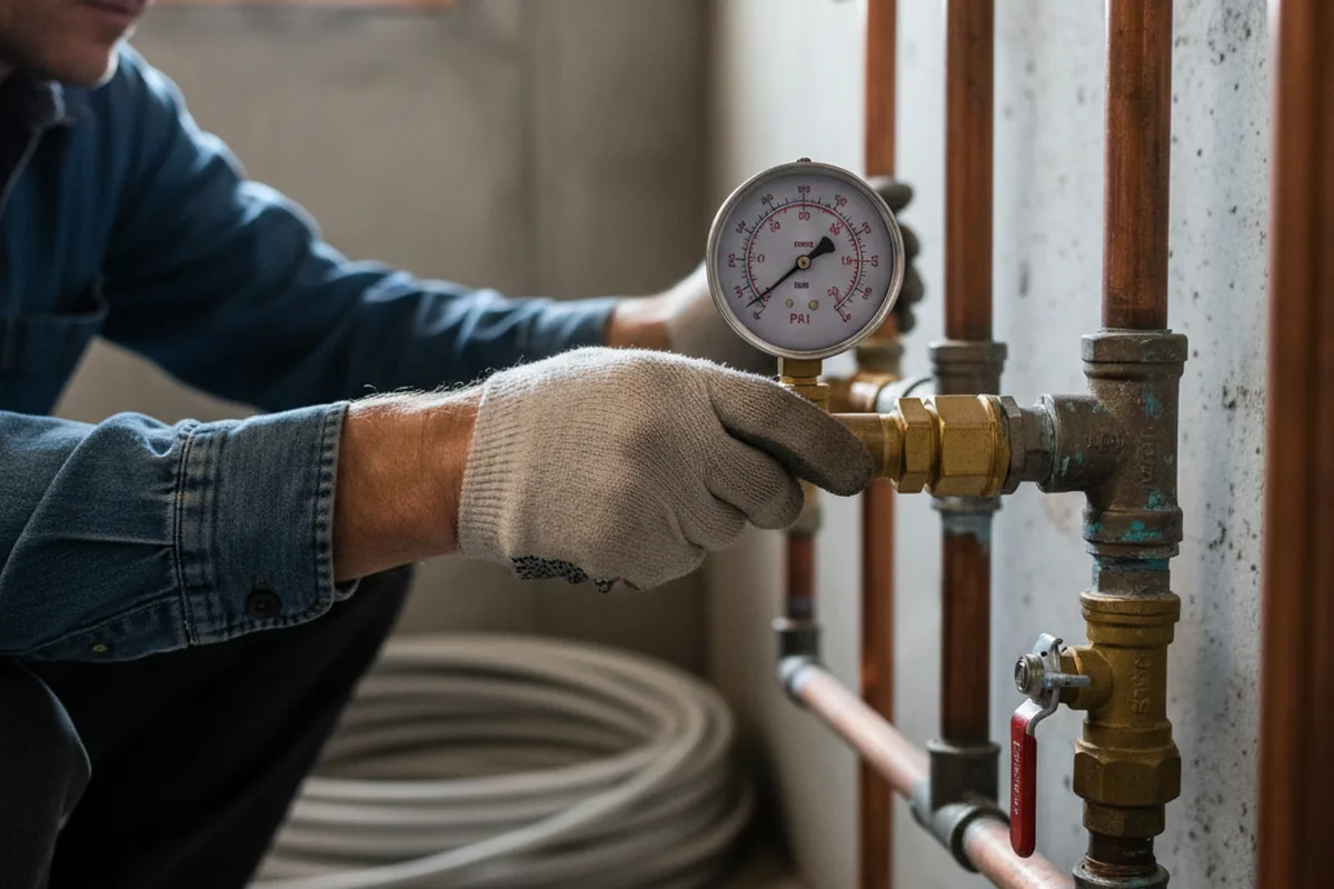 Pressure testing a repaired line during Water Line Repair in Barwick